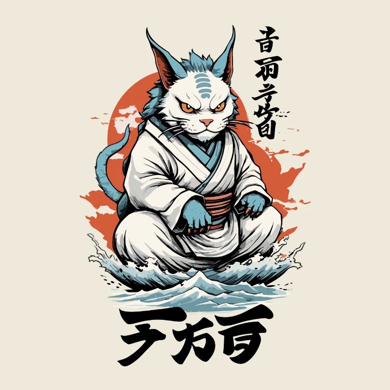 Vintage Ukiyo-E Cats Monster Aesthetic Cat