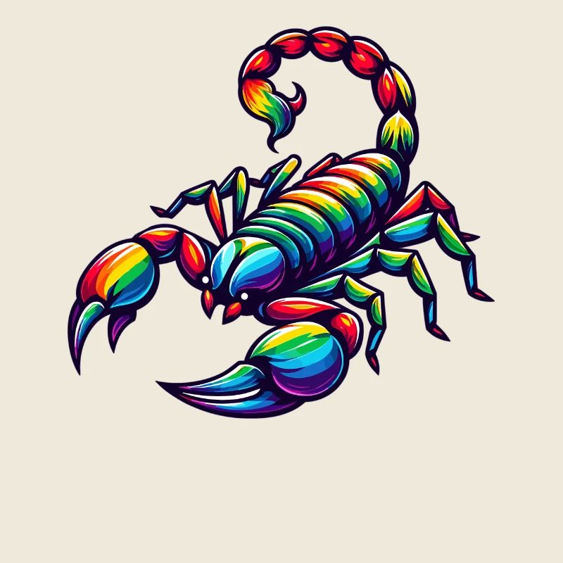 Conception du zodiaque Scorpion dans des teintes arc-en-ciel vives