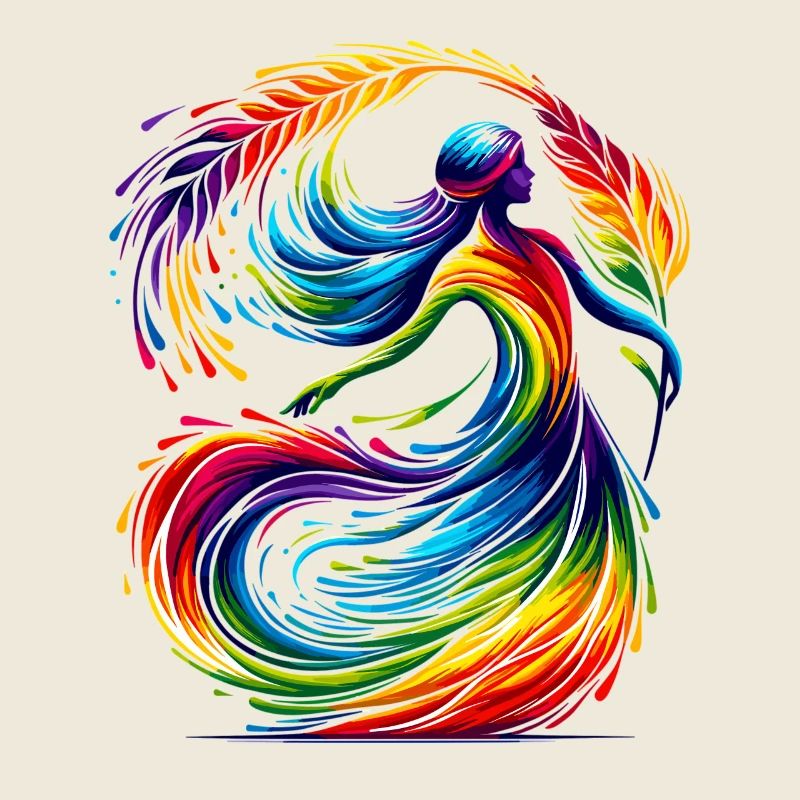 Jungfrau Sternzeichen Sternzeichen Regenbogen Design