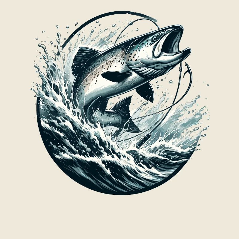 Fish with water and fish hook