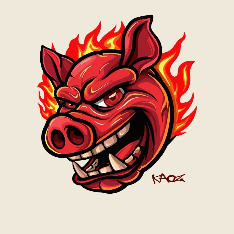 A pig like a burning comet
