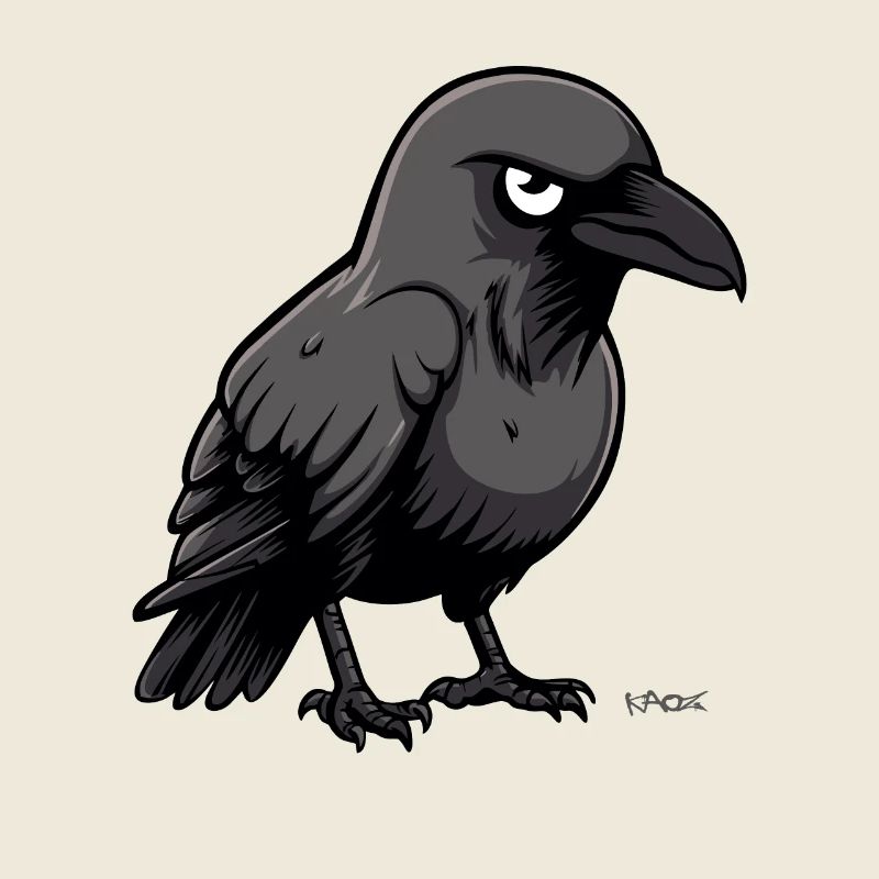 Ein gemeiner Cartoon Rabe