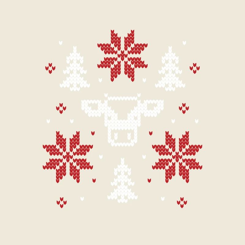 Festlicher Hirsch & Schneeflocken Hässlicher Weihnachtspullover