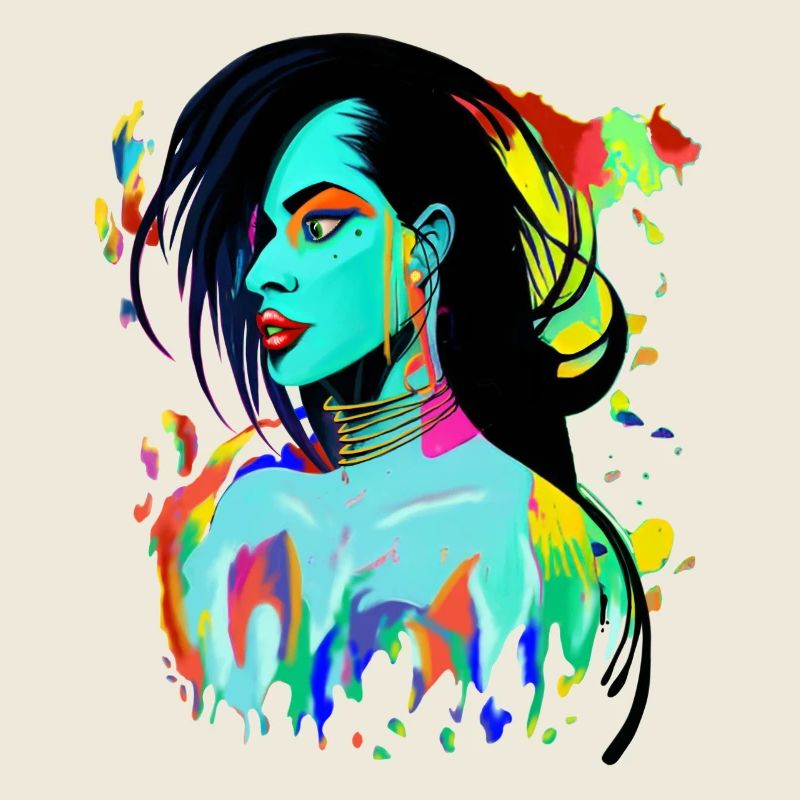 Explosion de couleurs de portrait néon