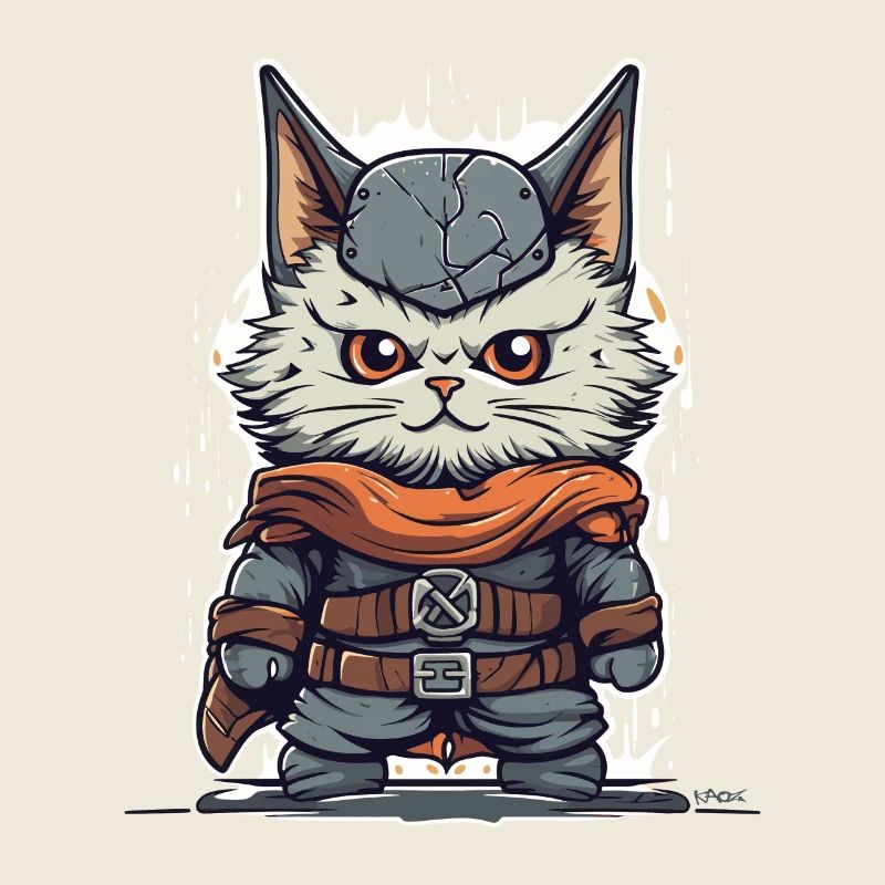 Un chaton viking mignon