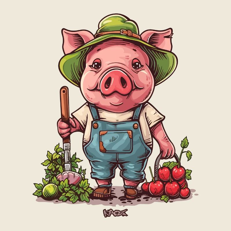Gartenarbeit Garten Schwein Gärtner