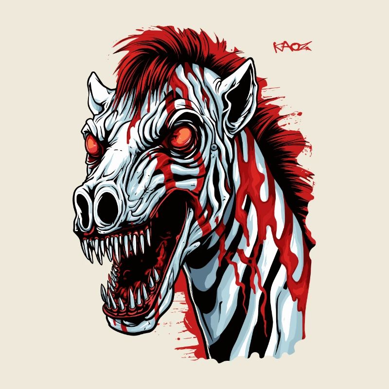 Super Awesome Creature Horror Zombie Zebra