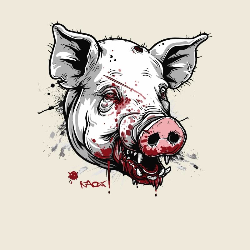 Große Narben: Weißes Zombie-Schwein
