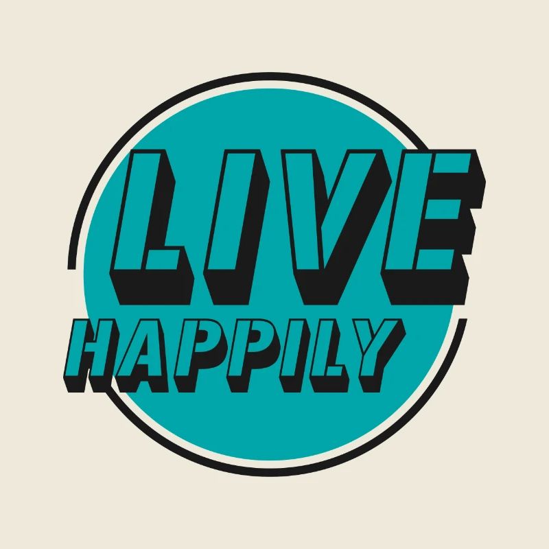 Live Happily Retro Kreis
