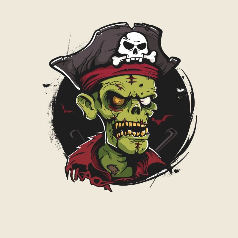 Effrayant Capitaine Zombie Pirate