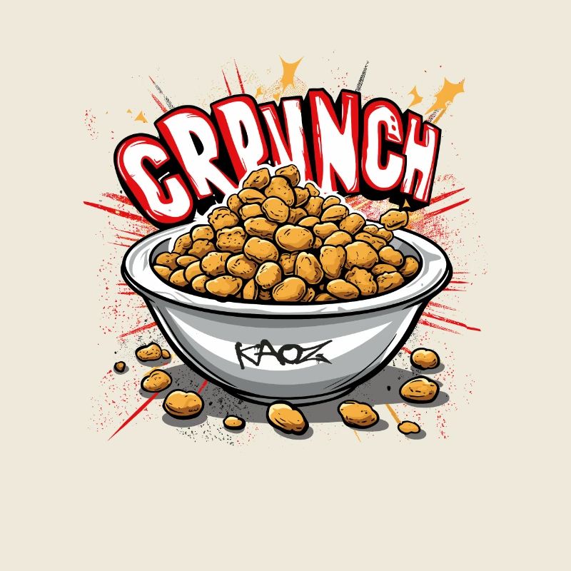 Crunch-Frühstück Flocken in einer Schüssel