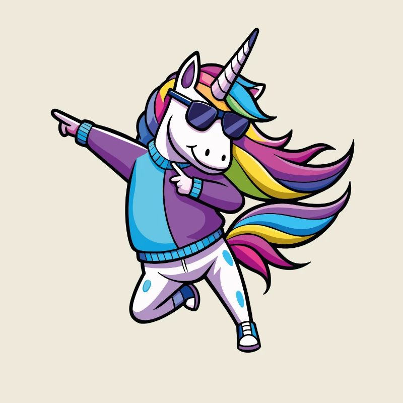 Illustration de danseuse de licorne arc-en-ciel