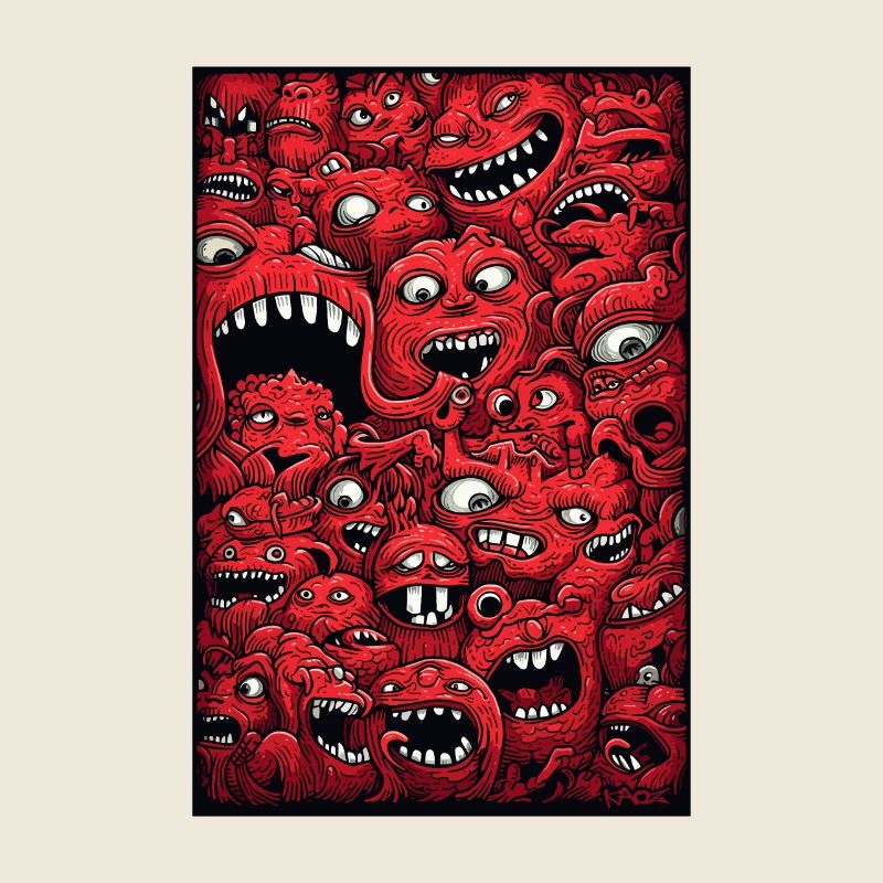 Funny Red Monster Mix Hidden Object