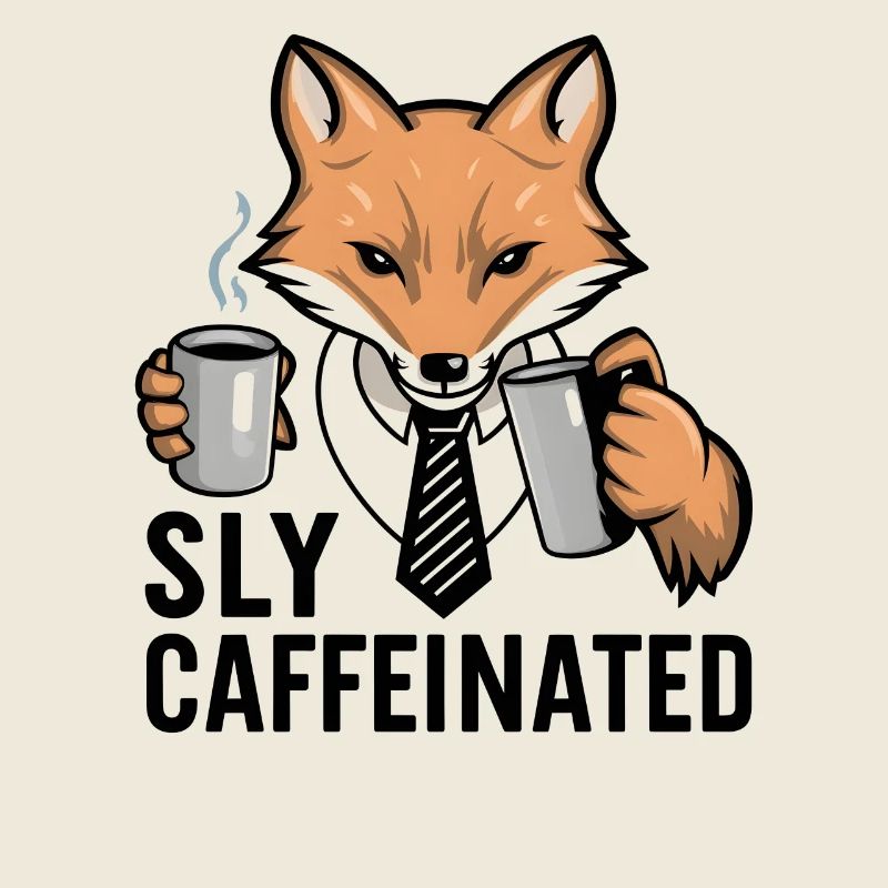 Fox Coffee Tie Digital Art Sly and caffeinated