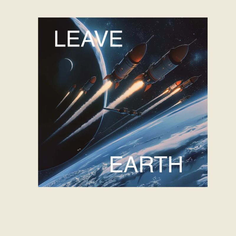 Affiche de Style rétro voyage dans l’espace « Quitter la Terre »