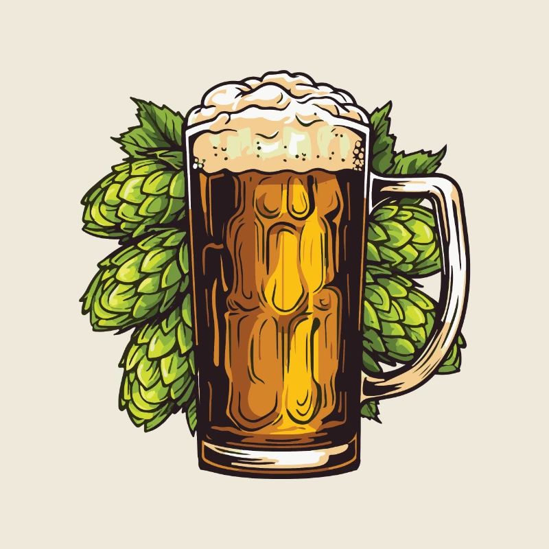 Bierglas Hopfen Malz Bier