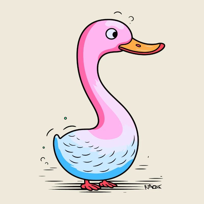 Canard de dessin animé drôle dans des couleurs de bonbons