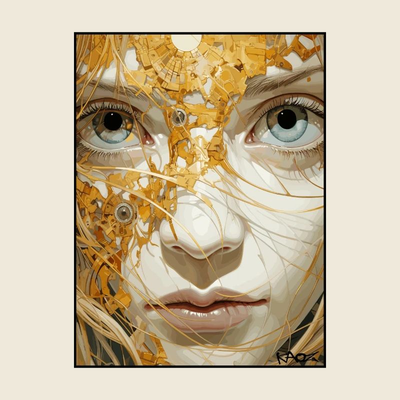 Die goldene Mädchen mit weißer Haut
