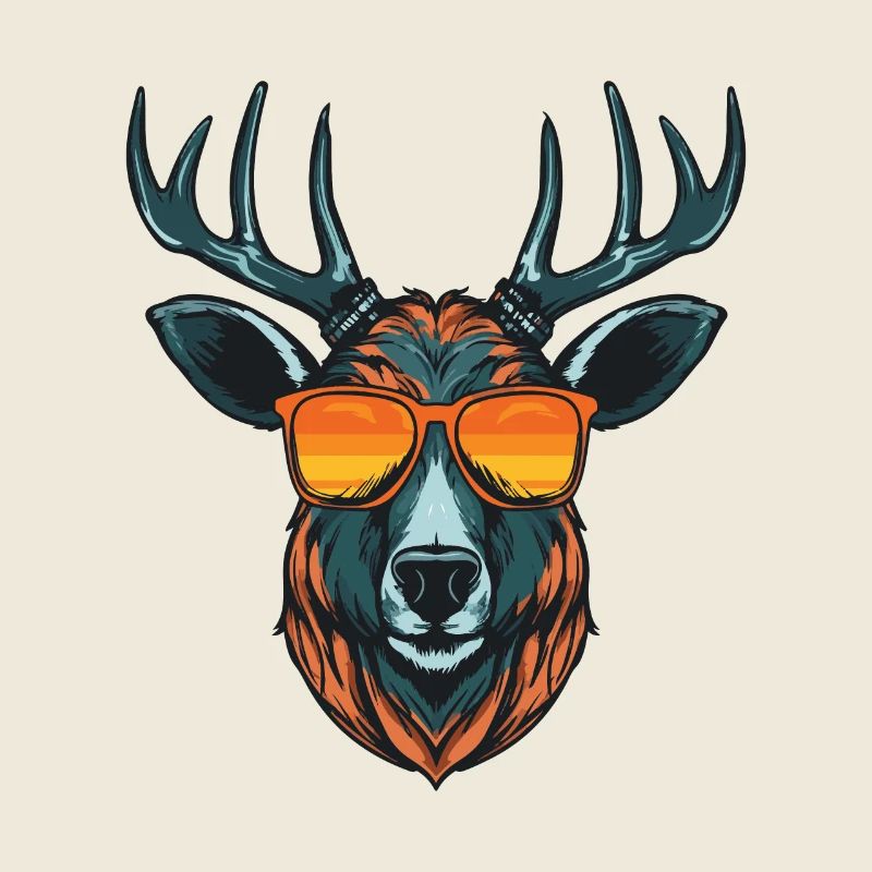 Hirsch Kopf Porträt Cool