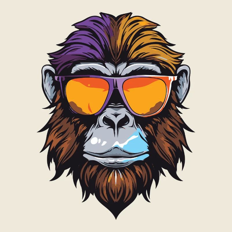 Portrait De Tête De Singe Cool