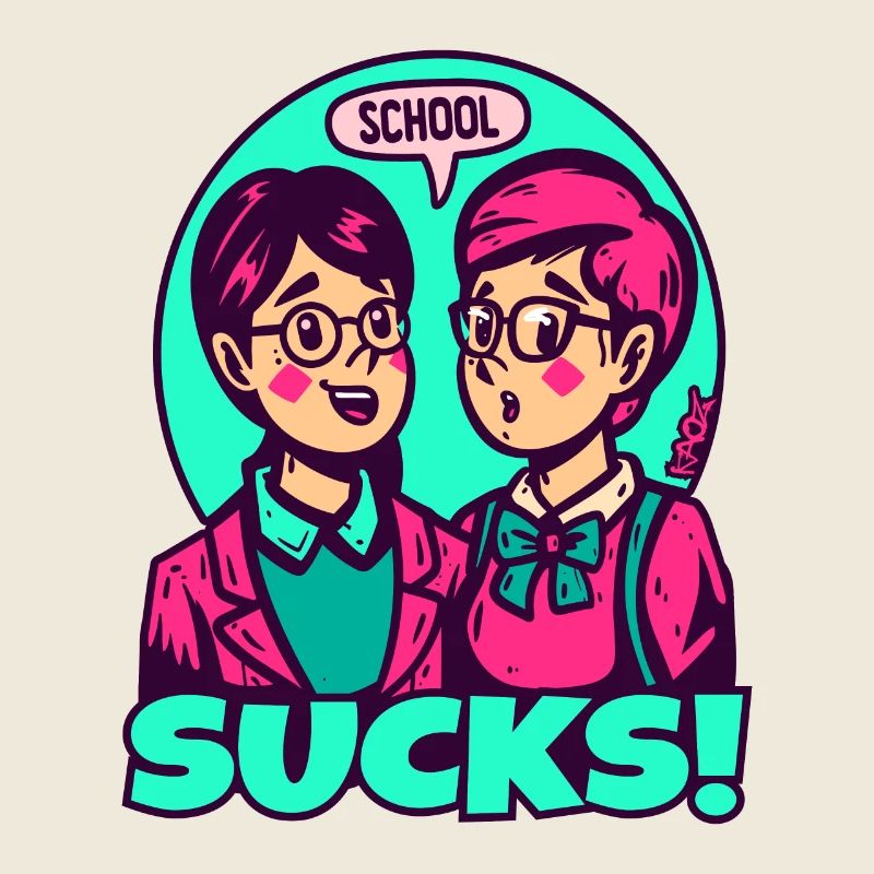 Junge Lehrerinnen und Schüler: Schule nervt