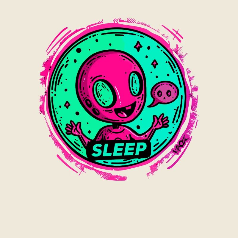 Little happy alien, sleeping