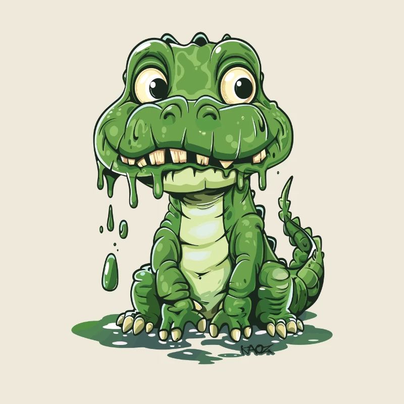 Cute Dino with Drops