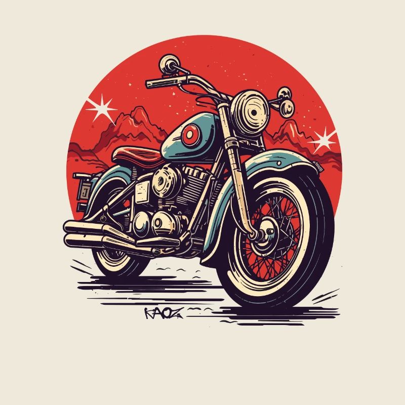 Large Chopper Motorcycle