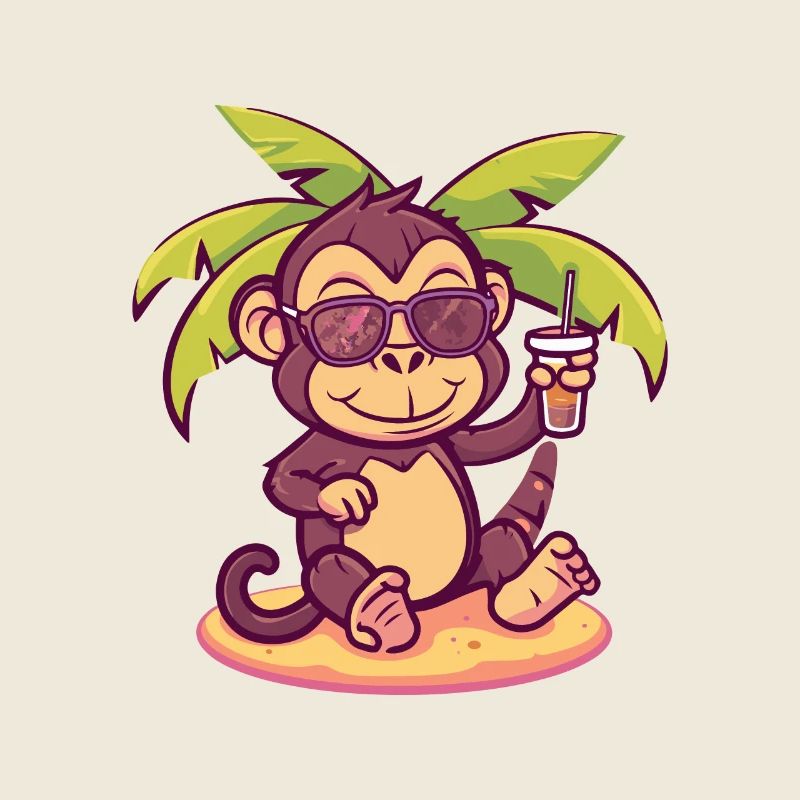Monkey Summer Beach Vacation