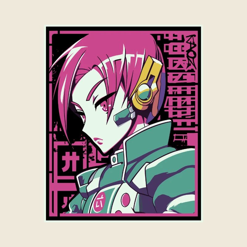 Cyber-Welt: Punk Anime Sci-Fi Mädchen