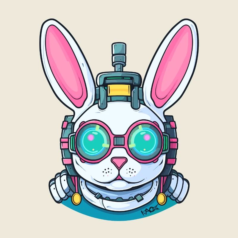 Ein lustiger Cyborg-Hase