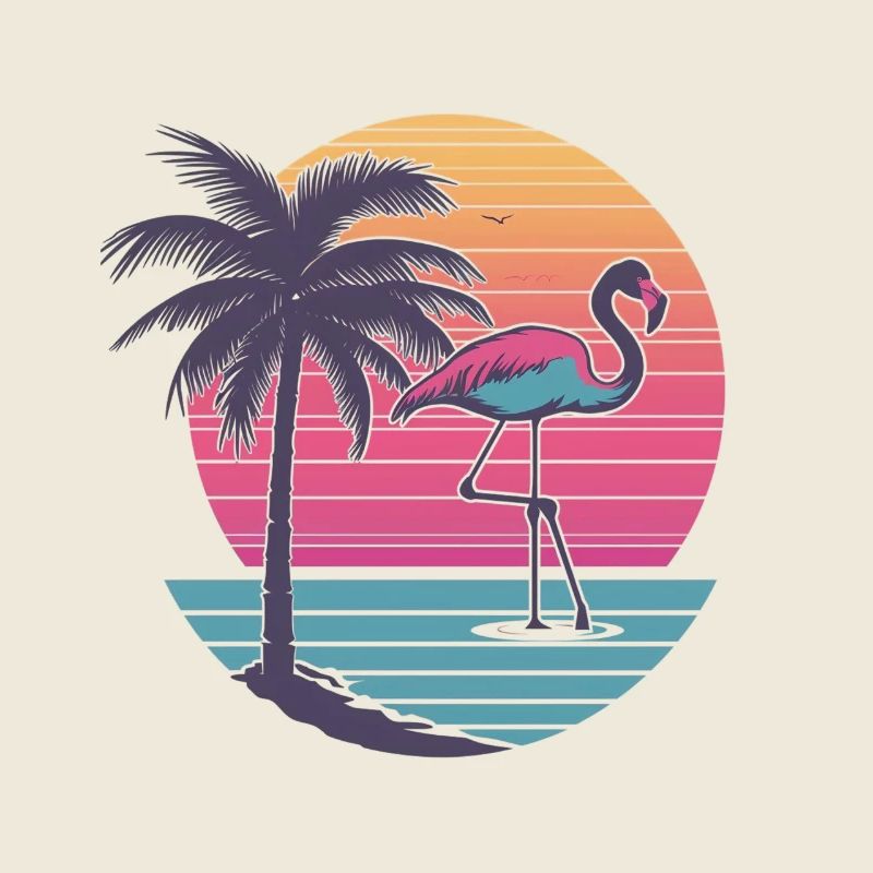 Flamingo Vintage Illustration