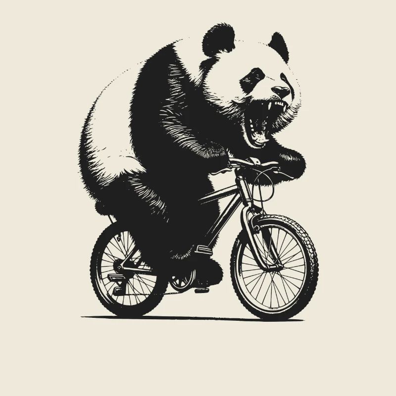 Radfahrender Panda