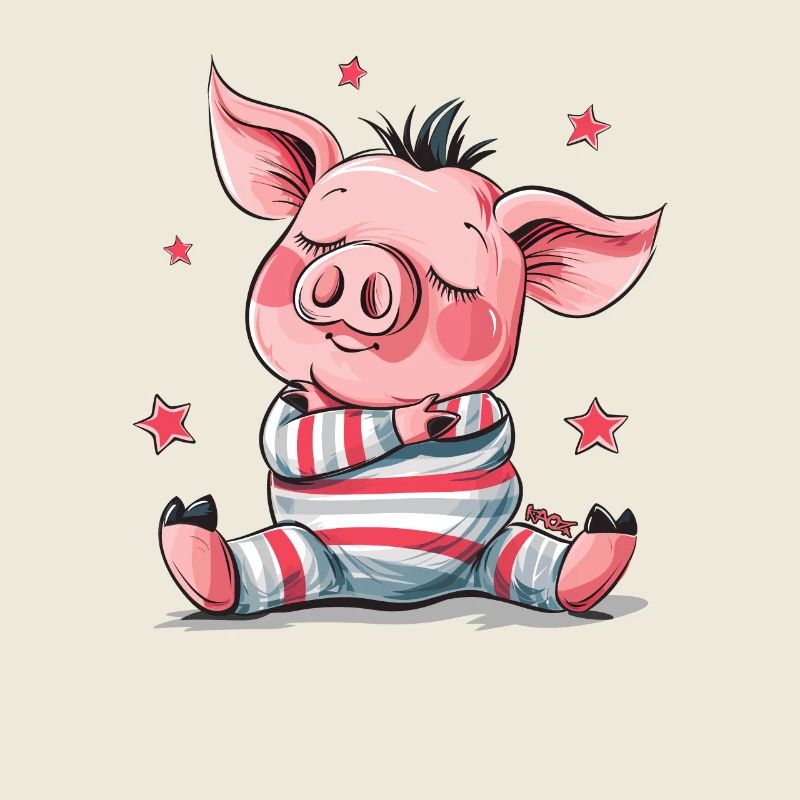 Cochon mignon qui dort