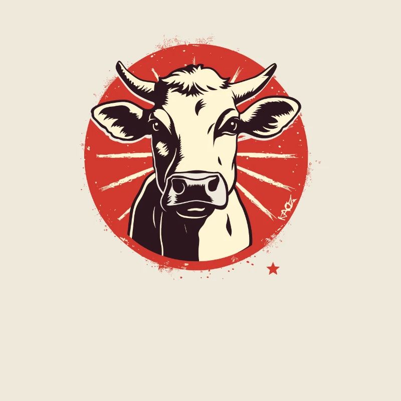 Propaganda Comrade Retro Cow