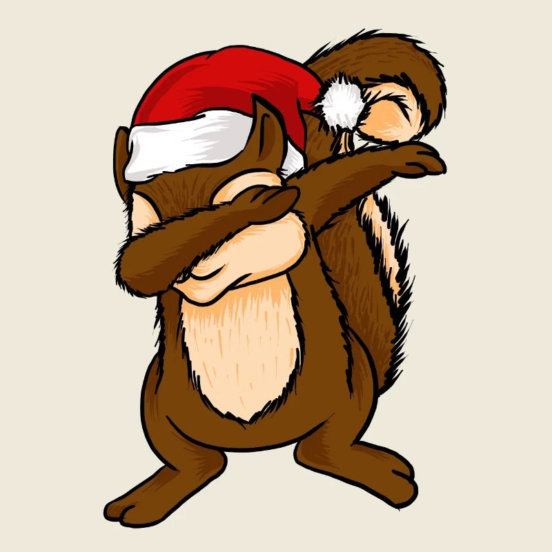 Dabbing Squirrel With Christmas Hat Chipmunks Dab