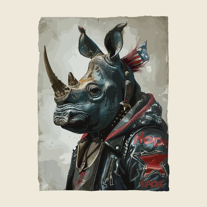 Patriotic Punk Rhinoceros