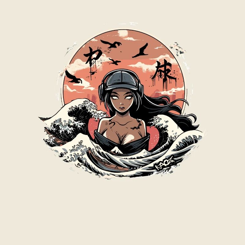 Fille dans les vagues