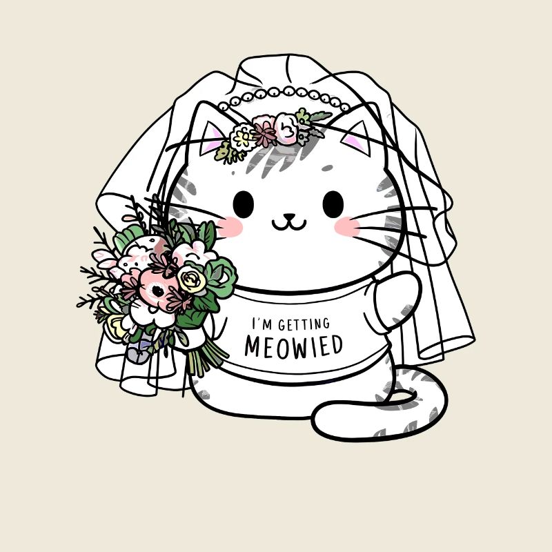 I'm Getting Meowied Kawaii Cat Bachelor Party Bride Cat
