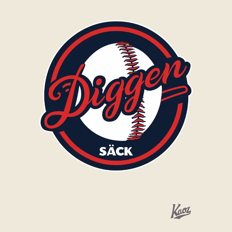 Lustig Baseball-Logo Dicker Sack: Team Diggen Säck