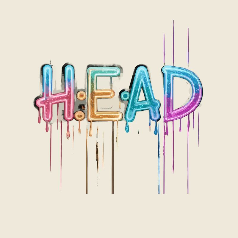 Creative Colorful Dripping Head Graphic