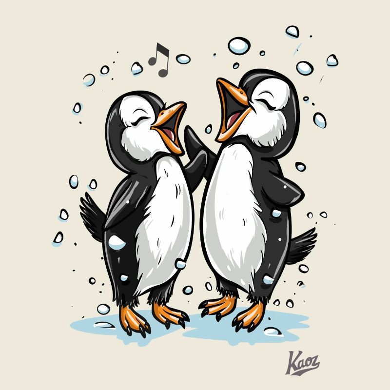 Chanter des petits pingouins heureux
