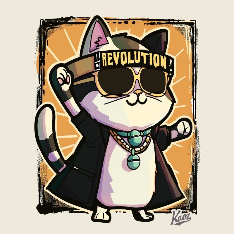Coole Rocker-Katze Revolution