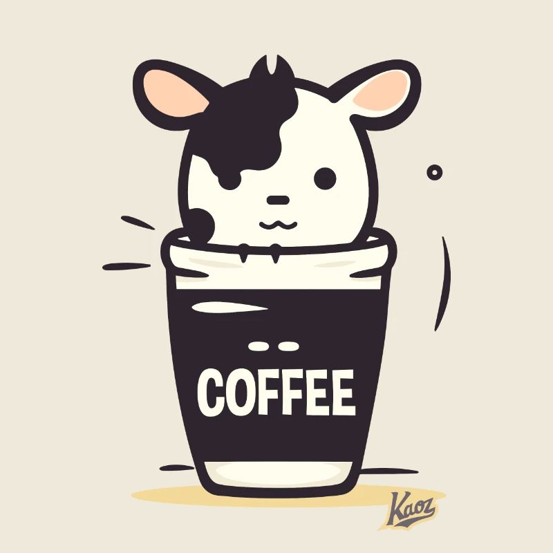 Mignonne petite vache à café