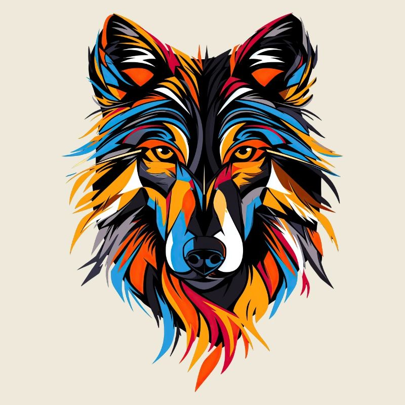 Wolf Motiv Wölfe Wolfsrudel Grauer Wolfshund Wolfs
