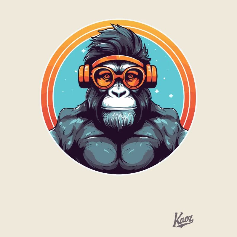 hip hipster gym headphones monkey