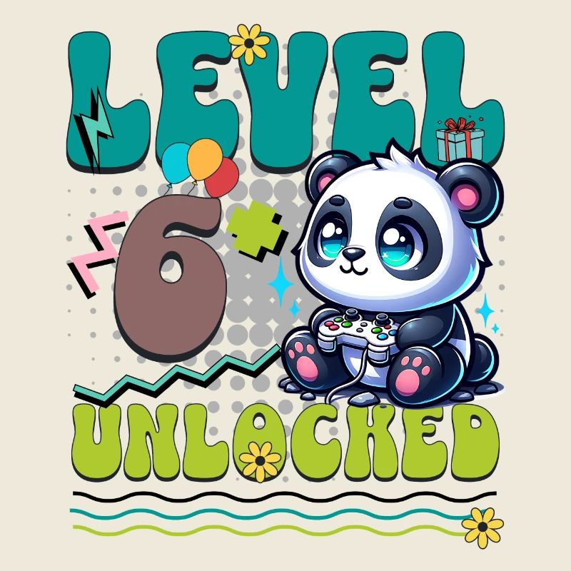 6. Geburtstag Level Unlocked Gaming Panda