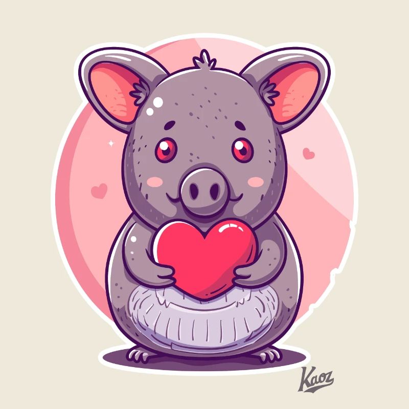süßes Chinchilla Schwein mit Herz und Liebe