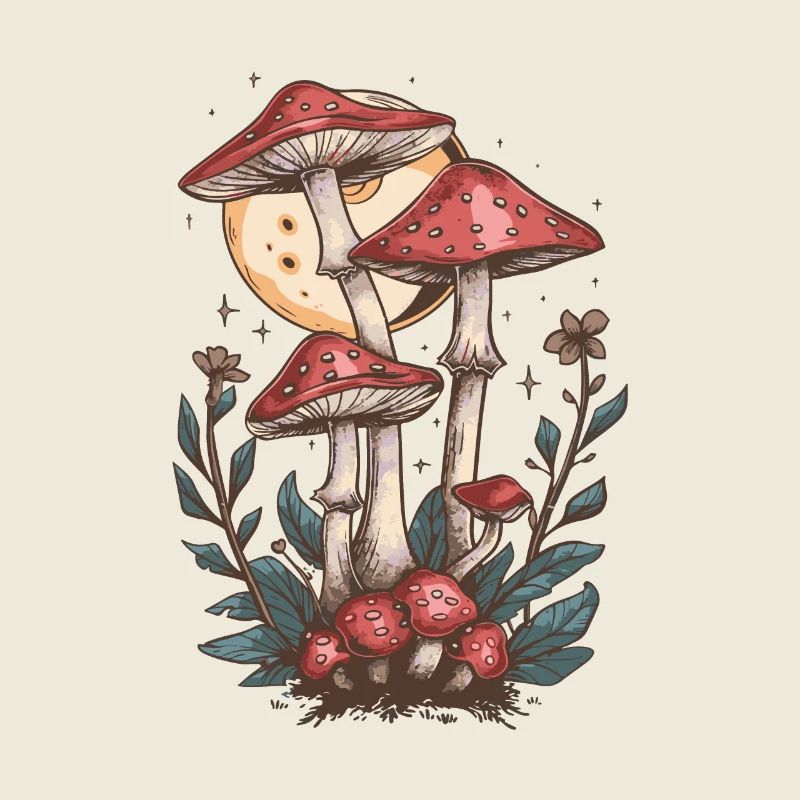 Moon Phases Goblincore Mushroom Fairycore Cottagecore