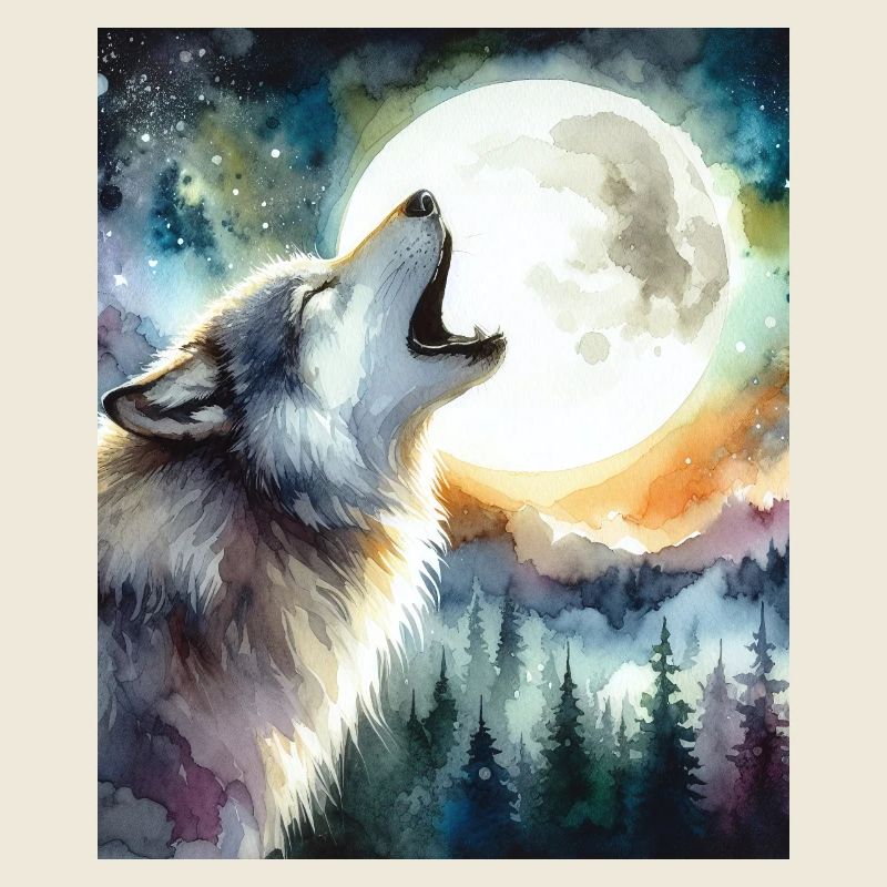 MOONLIT WOLF HOWL NIGHTLY RITUAL, WILDERNESS